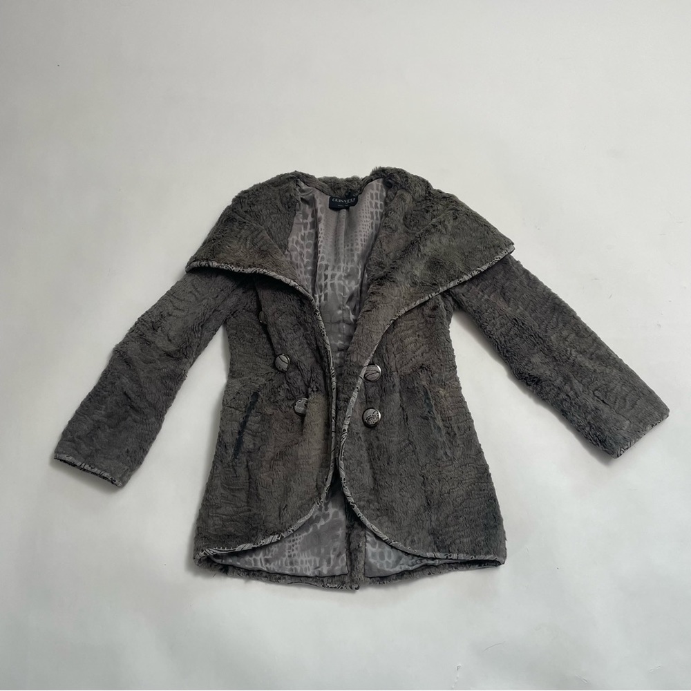VINTAGE GRINVEST made in Italy rabbit open front jacket - Picture 1 of 8